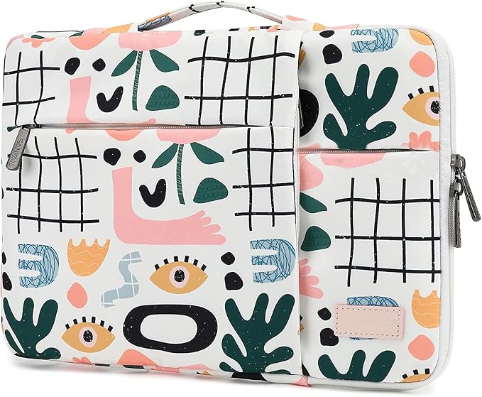 360° Protective 3 Pockets Laptop Sleeve Case Bag with Handle for MacBook Air 15 inch,MacBook Pro 16 inch and 15.6 inch Screen Laptop (Garden)