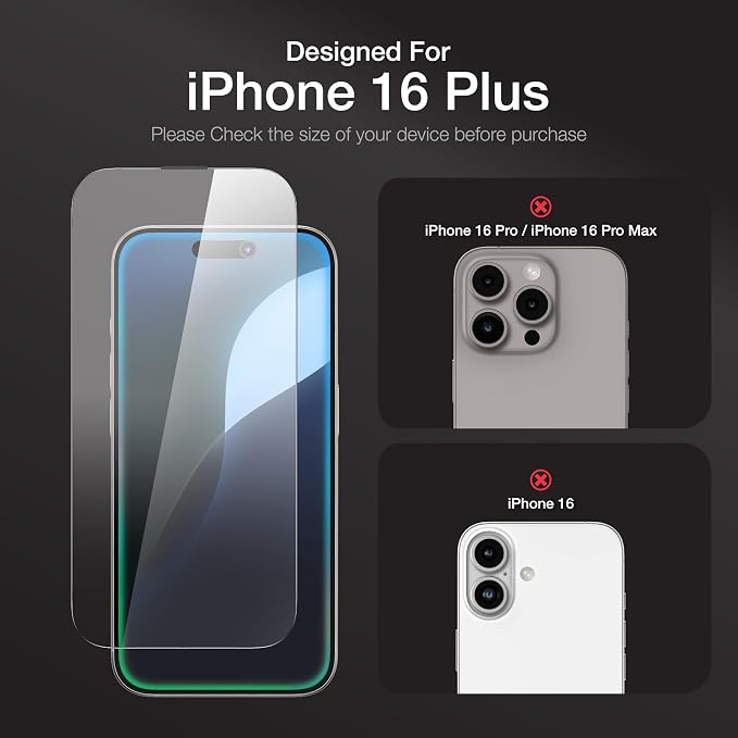 AMAZINGthing for iPhone 17 [Titan Filter 7 - Full Glass] Screen Protector, 9H Tempered Glass, Full Coverage, Case‑Friendly, Oleophobic, Alignement Frame, 2 Pack (Anti-glare&reflexion Matte, iPhone 16 Plus)
