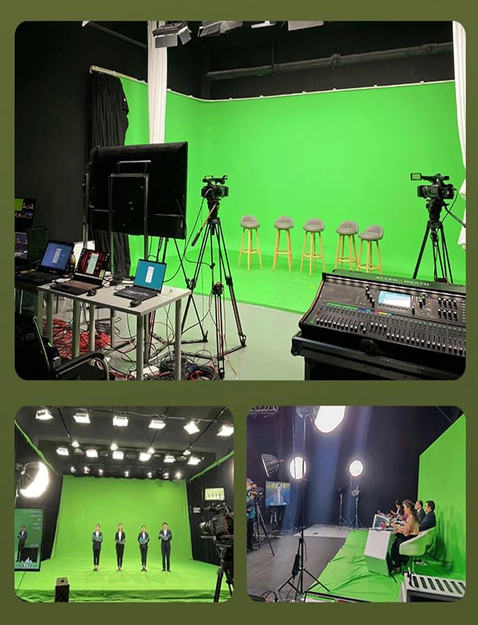 Green Screen Backdrop for Photography, Chromakey Virtual GreenScreen Background Sheet for Zoom Meeting, for Party Decor Video Studio Calls Photo(Blue,3x6meters)