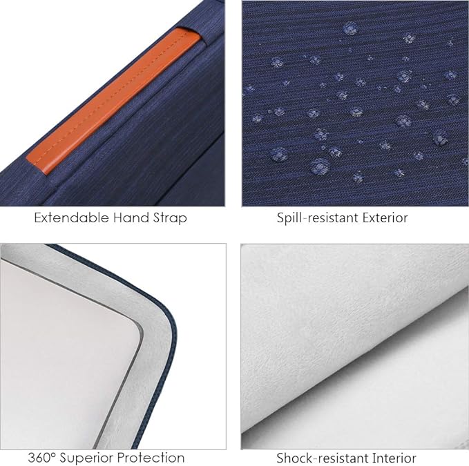 Lacdo 360° Protective 15-15.6 Inch Laptop Sleeve Case for Acer HP Lenovo Dell ASUS Laptop, Acer Aspire 15, HP Pavilion 15, Dell Inspiron 15, Lenovo IdeaPad 15, ASUS ZenBook 15 Computer Bag, Blue
