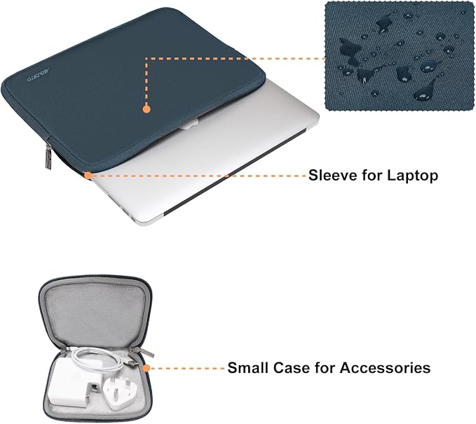 MOSISO Laptop Case 13 inch, 13 inch Laptop Sleeve Bag Compatible with MacBook Neo/Air M5 M4 M3 M2 M1 2026-2018 / Pro M2 M1 2026-2016, Neoprene Computer Sleeve Bag with Small Case, Haze Blue