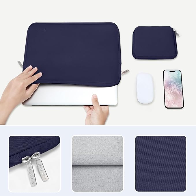 MOSISO Laptop Case 13 inch, 13 inch Laptop Sleeve Bag Compatible with MacBook Neo/Air M5 M4 M3 M2 M1 2026-2018 / Pro M2 M1 2026-2016, Neoprene Computer Sleeve Bag with Small Case, Navy Blue