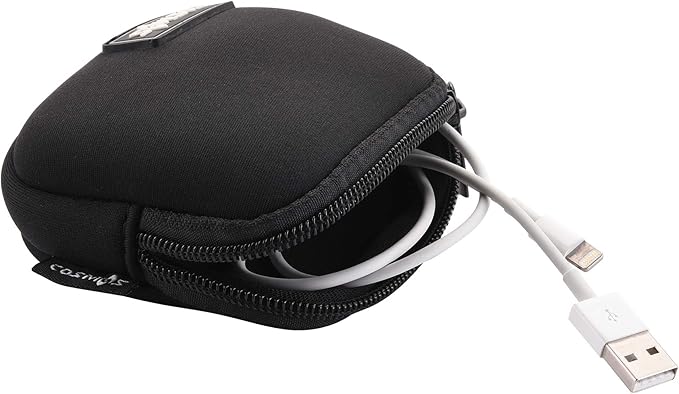 CM Pack of 2 Mini Pouch Case Bag Small Travel Storage Carrying Bag Compatible with MagSafe Power Adapter, Laptop Accessories Cables, Cords, USB Drives, Earphones