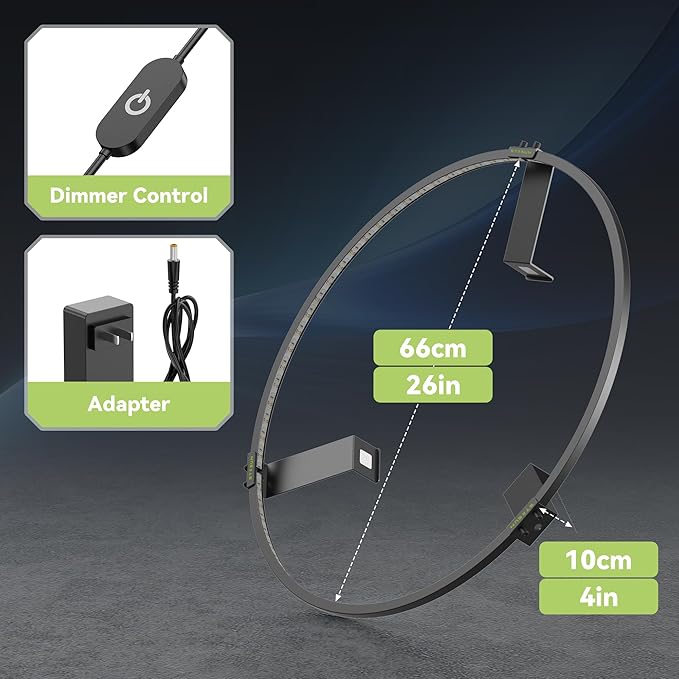STASUN 360° Dartboard Ring Light, Dimmable Magnetic LED Dart Board Lighting System, 6500K White Light for Shadow-Free Visibility in Home Bars, Game Rooms & Dartboards
