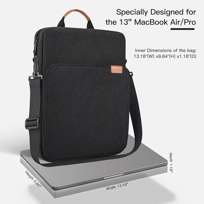 13 inch Laptop Sleeve for 2026 MacBook Neo A18 Pro A3404, 2026-2022 MacBook Air 13 M5 M4 M3, Protective Carrying Bag Travel Case Bag, Black