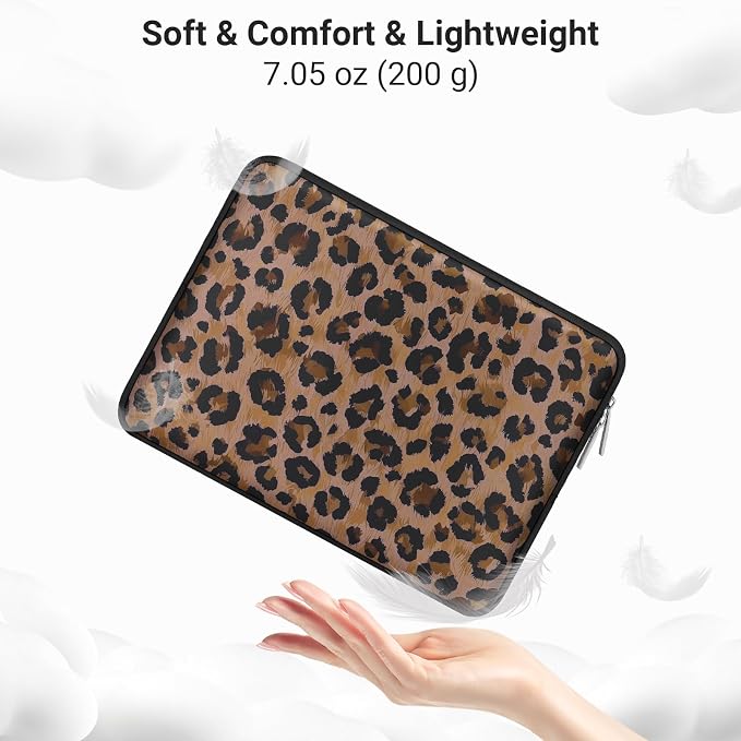 MOSISO Laptop Case 13.3 inch,13-13.3 inch Laptop Sleeve Compatible with MacBook Neo/Air 13.6/Pro 13/Pro 14, HP Dell ASUS Lenovo,Neoprene Computer Bag Cover with Small Case,Brown Wild Leopard