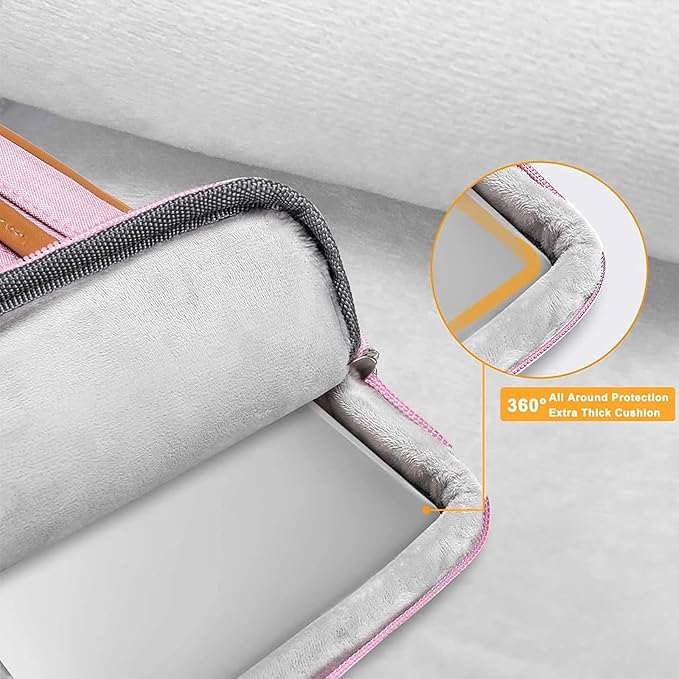 MOSISO 12.9 inch Tablet Sleeve Case for iPad Pro 13 M4 & iPad Air 13 M3 M2, iPad Pro 12.9 M2 M1 6/5th with Magic Keyboard&Smart Keyboard Folio, Side Open Carrying Bag with 4 Zipper Pockets, Pink