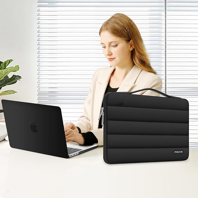 MOSISO Compatible with MacBook Pro 16 inch Case M5 M4 M3 M2 M1 2026-2021 A3429 A3428 A3403 A3186 A2991 A2780 A2485, Shell&Puffy Sleeve Bag&Keyboard Cover&Webcam Cover&Screen Protector, Black