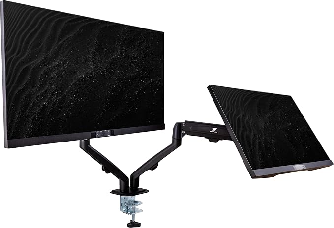 Lenovo ThinkVision 24" FHD IPS Monitor w/ 4ms Response Time, 100 Hz Refresh Rate, VESA Mount (100mm), Flicker Free, HDMI, Black 2 Pack w/DKZ Hub & ErgoFlexy Dual Mount Arm