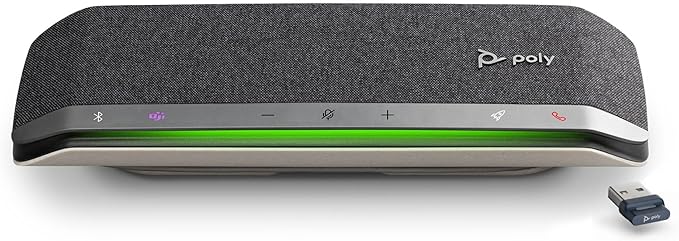 Poly Sync 40+ Smart Speakerphone (Plantronics) - Flexible Workspaces - Connect to PC/Mac via BT700 Adapter and Smartphones via Bluetooth - Certified for Microsoft Teams – Amazon Exclusive