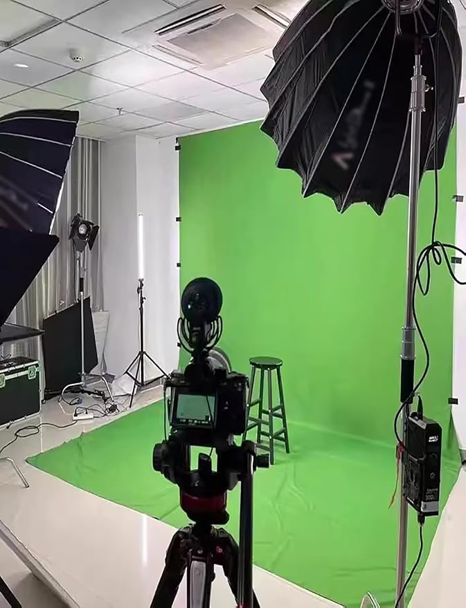 Green Screen Backdrop for Photography, Chromakey Virtual GreenScreen Background Sheet for Zoom Meeting, for Party Decor Video Studio Calls Photo(Green,3x6meters)
