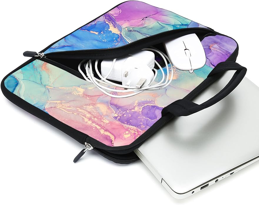 15Inch Laptop Sleeve Carrying Bag with Handle， Front Pocket for Placing Power Adapter and Mouse for men women