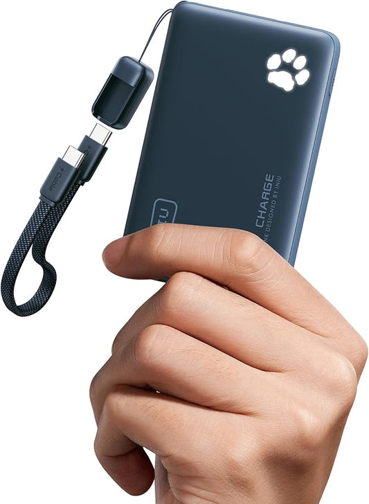 INIU Portable Charger, Ultra Slim 10000mAh 45W PD Power Bank, Fast Charging Mini Battery Pack, Travel Trip Accessories Ship Essentials for College Students Travelers Teen Boys Girls, Blue