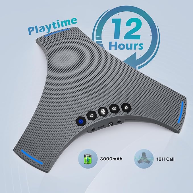 Conference Speaker and Microphone - Bluetooth Speakerphone with Daisy Chain, AI Noise Cancellation, Voice Enhancement, Support Wireless Dongle, USB Connection, Compatible with All Meeting Rooms