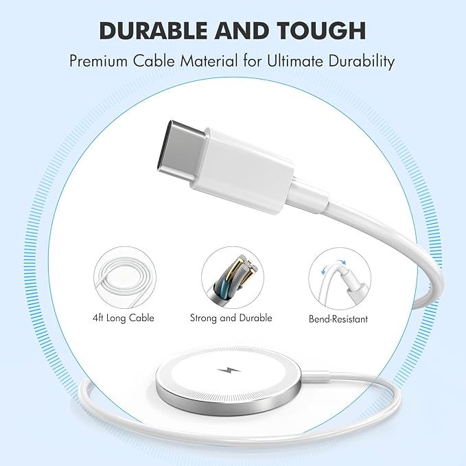 2-Pack 15W Magnetic Wireless Charger: Qi2 Fast Charging Pad for iPhone Air 17 16 15 14 13 12 Pro Max, Samsung Galaxy S26 S25, Google Pixel 10, AirPods-Slim Portable for Desk Bedside Travel-White
