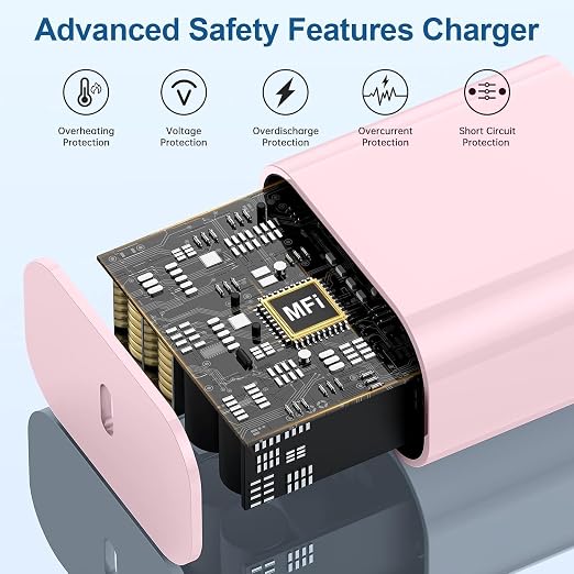 iPhone 17 16 15 Charger/6ft Type C to C Charging Cable Cord Long,USB C Fast Charging Block Plug for Apple iPhone 17 Pro Max/17 Air/16 Pro/16/15 Plus/AirPods/iPad/mini Plug Cube Birck Box Power Adapter