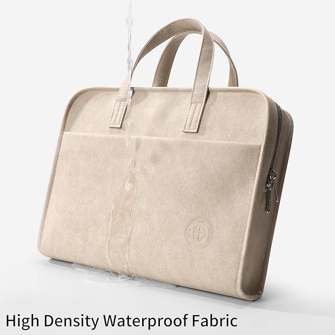 Protective Sleeve Case Bag Compatible with MacBook Pro 16 Inch, 15.6 inch, HP, Dell, Acer Aspire, Asus Notebook, Computer Bag with Shoulder Strap,Pocket,Handle, Khaki