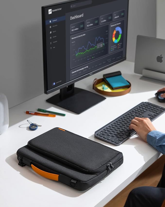 tomtoc 360 Protective Laptop Shoulder Bag for 16-inch MacBook Pro M5 Pro/Max (2026) A3428 A3429, M4/M3/M2/M1 Pro/Max, The NEW RAZER BLADE 15/16, Dell Inspiron 16 Laptop, Water-Resistant Accessory Case