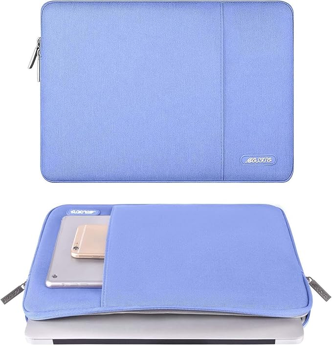 MOSISO Laptop Case 16 inch, 15-15.6 inch Laptop Sleeve Compatible with MacBook Pro 16 M5 M4 M3 M2 M1, HP Acer Dell Lenovo ASUS, Polyester Vertical Computer Sleeve Bag with Pocket, Slate Blue