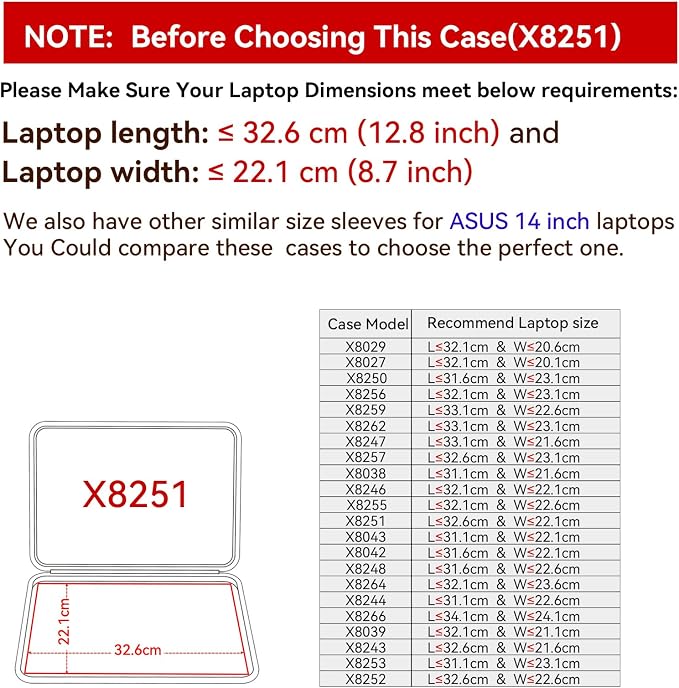 Smatree Hard EVA Protective Sleeve Case Compatible for 14 inch ASUS Zenbook Duo 14 (UX482), for 14inch ASUS Vivobook Flip 14 TP470/TM420 Water-Proof Sleeve (X8251)