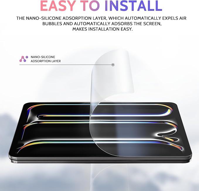 Peslv 2 Pack Like Paper Screen Protector for iPad Air 11 Inch (2024-2026, M2 M3 M4), Matte Anti Glare PET Film/Blue Light Filter Eye Protection Cover/Drawing & Writing Feel Like on Paper