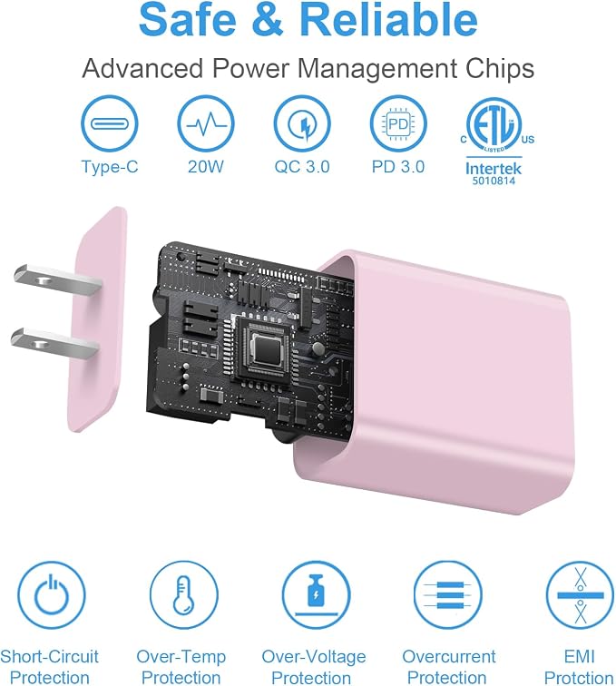 iPhone 17 16 15 Fast Charging 10FT Long USB C Charger Type C Charger 3 Pack Fast Charger USB C for iPhone 17/17 Plus/17 Pro/17 Pro Max/16/16 Plus/16 Pro/16 Pro Max/15/15 Pro Max,iPad Pro,Samsung(Pink)