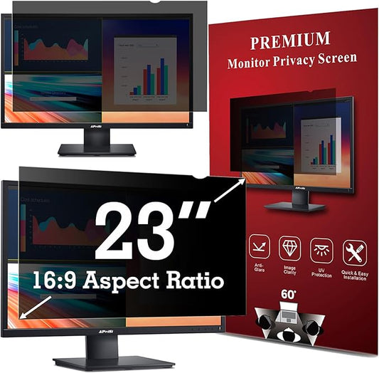 23 Inches Privacy Screen Filter for Widescreen 16:9 Monitor | Privacy Shield | Anti-Glare | Anti-Blue light | Anti-SPY | Eye Protection | Computer Security Private Filter Protector