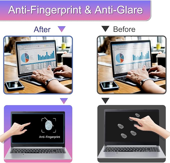 KEANBOLL 16 Inch Magnetic Privacy Screen for Laptops (16:10) - Removable Anti-Glare Filter with Blue Light Reduction | Compatible with HP, Dell, Acer, Asus, Samsung, Lenovo Laptops etc