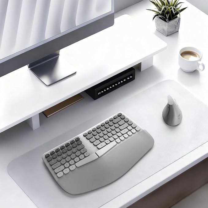 MOFII Wireless Ergonomic Keyboard & Mouse Combo – Split Curved Keyboard with Wrist Rest (All-Day Comfort) + Wireless Vertical Ergonomic Optical Mouse, Compatible with PC/Laptop/Desktop