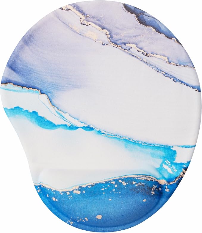 Mr. Pen- Ergonomic Mouse Pad with Wrist Rest, Glacial Blue Marble Design, Breathable Fabric with Memory Foam Cushion, Non-Slip Rubber Base, Gel Mouse Pad with Wrist Support