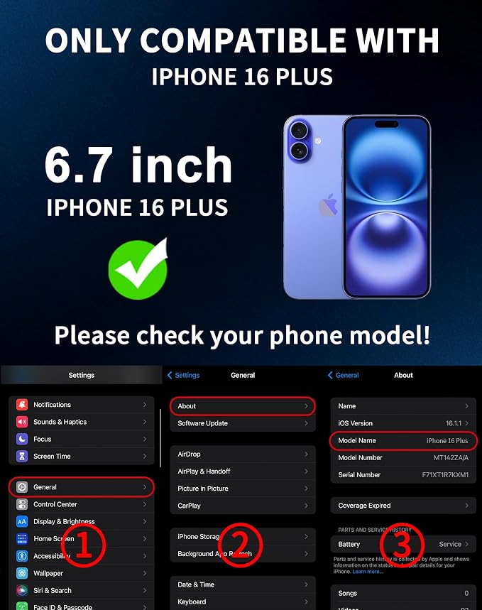 2 Pack for iPhone 16 Plus Privacy Screen Protector [6.7 inch] Anti-Spy Private Tempered Glass Film Accessories Anti-Blue Light 9H Hardness No-Bubble Full Coverage Easy Installation