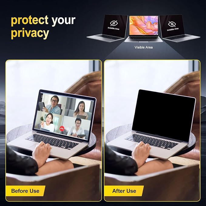 Magnetic Privacy Screen Compatible with MacBook Air 13.6/13 Inch (2022-2026 M2 M3 M4 M5), Removable Anti-Spy Laptop Privacy Screen Filter, Matte Anti Glare Blue Light Macbook Air 13 Inch Screen