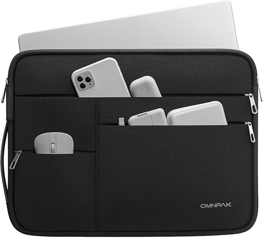 Omnpak 13-inch Laptop Sleeve Case for MacBook Neo A18 Pro/MacBook Air M5, Water-Resistant Protective Case with Side Handle and Pockets Carrying Case for 13-14" MacBook Air/Pro M5/M4/M3/M2/M1