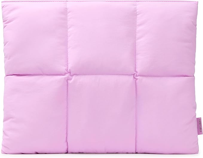 Comfyable Puffy Laptop Sleeve 13 Inch 14 Inch, Quilted Puffer Laptop Carrying Case for Women, Pillow Case Compatible with MacBook Air/Pro M5 M4 M3 M2 Pro/Max 2026, 13" MacBook Neo A18, Lavender Pink