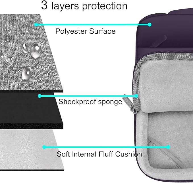 MOSISO Compatible with MacBook Air 13 inch Case M5 2026 M4 2025 M3 M2 2024-2022 A3449 A3240 A3113 A2681, Hard Case&Puffy Bag&Keyboard Cover&Webcam Cover&ScreenFilm for MacBook Air 13.6, Plum Purple