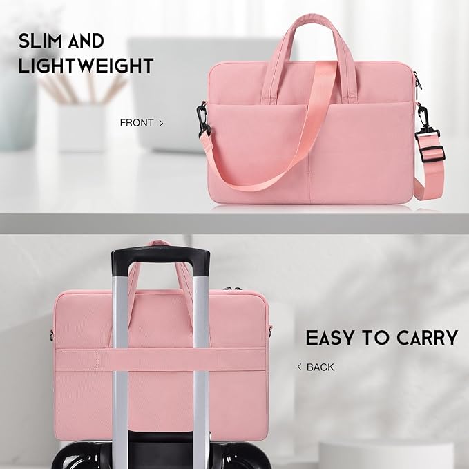 17.3 inch Laptop Sleeve Bag for HP Envy Pavilion 17/LG Gram/MSI/Dell Inspiron/Lenovo Thinkpad/ASUS/Acer Protective Computer Case Shoulder Bag, Pink