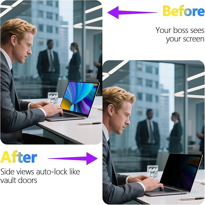 Magnetic Privacy Screen Protector for MacBook Air 13.6 & 13 Inch (2022-2026, M2/M3/M4/M5), Removable Anti Spy Glare Blue Light Shield for 13.6" Mac Laptop Privacy Filter