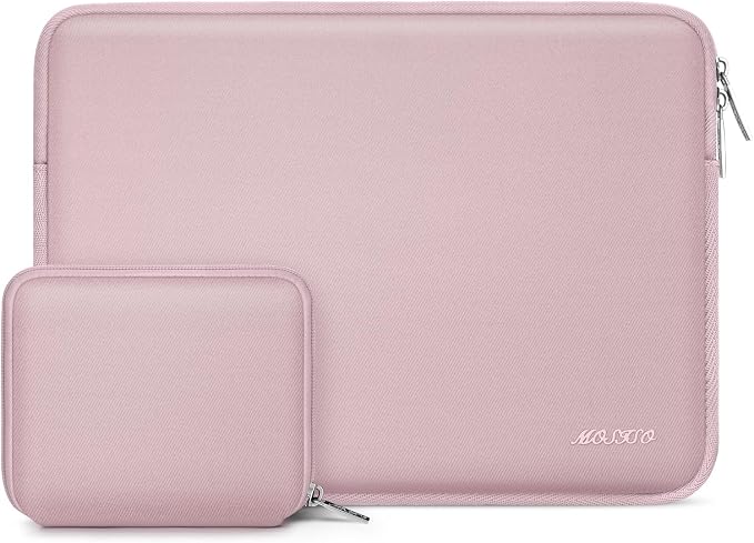 MOSISO Laptop Case 15 inch, 15 inch Laptop Sleeve Bag Compatible with MacBook Air M5 A3448 M4 A3241 M3 A3114 M2 A2941 2026-2023, Dell XPS, Neoprene Computer Sleeve Bag with Small Case, Baby Pink