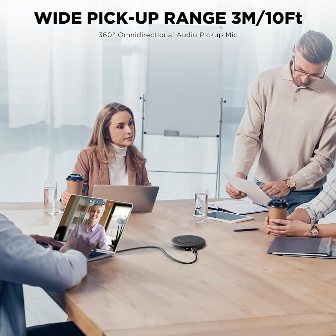 BOYA Blobby USB Conference Microphone,Desktop Computer Microphone with Wireless Charger, Omnidirectional Condenser PC Mic for Video Conference Online Class Skype Zoom Meeting
