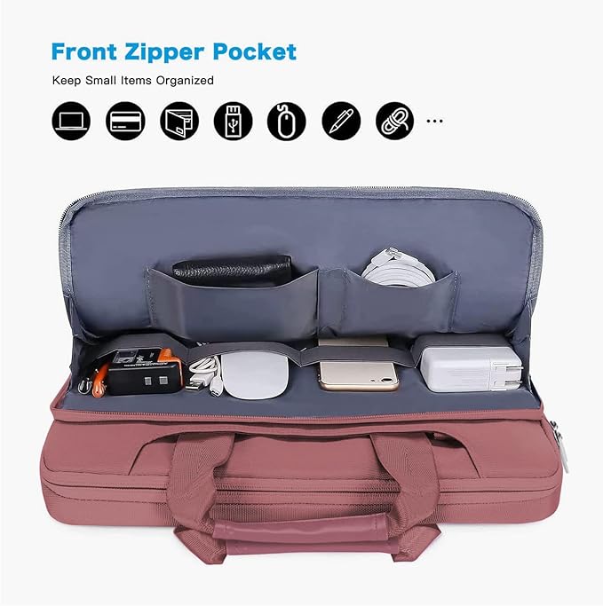 MOSISO 360 Protective Laptop Bag 15.6 inch, 15-16 inch Computer Bag Compatible with MacBook Air 15 inch/Pro 16 inch, HP,Dell,Lenovo,Asus,Notebook, Laptop Carrying Case with Strap&Handle, Dusty Rose
