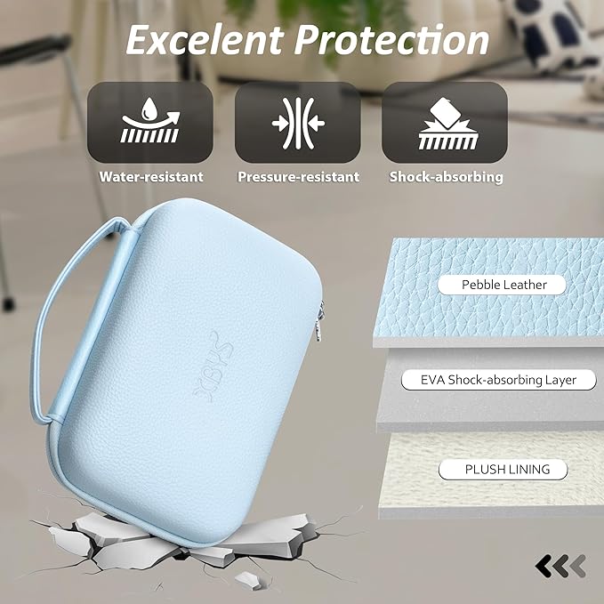 Charger Case for Macbook, Portable Tech Electronic Organizer Bag, Small Travel Storage Pouch for Laptop Accessories, MacBook Power Adapter, Charging Cords, USB Drives, Power Bank (Blue, XL)