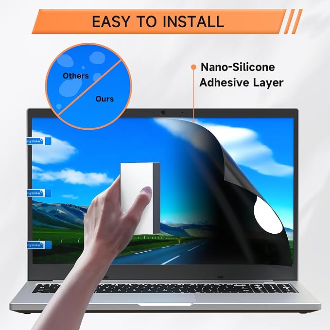 360° Privacy Screen for Laptop 13.3 Inch 16:9, 4 Way Computer Monitor Privacy Shield, Anti Glare Blue Light Filter Compatible with Lenovo Hp Dell Acer Asus Thinkpad Envy Xps