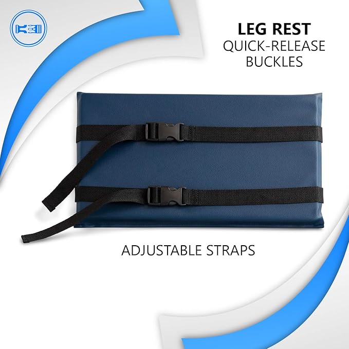 NYOrtho Wheelchair Leg Rest Pad – Cushioned Calf Support & Lower Leg Stabilizer – Non-Slip Vinyl Wheelchair Accessory with Quick-Release Straps, Easy to Clean, Pressure Relief – 16x9 in - Made in USA