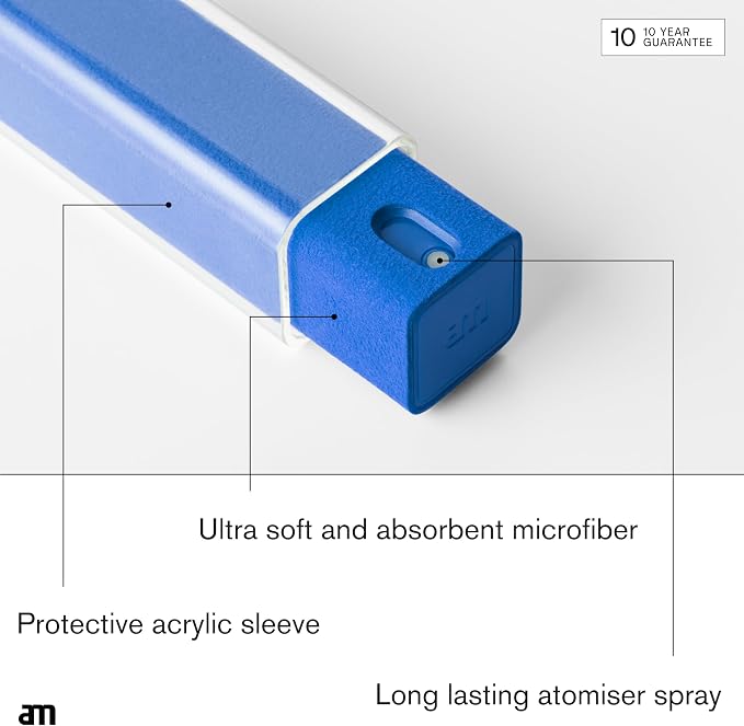 am Screen Cleaner Mist Spray with Microfiber Cloth – Alcohol-Free Screen Cleaning Kit for Phones, Tablets, Laptops, TVs & Car Displays, 3 Pack, Blue