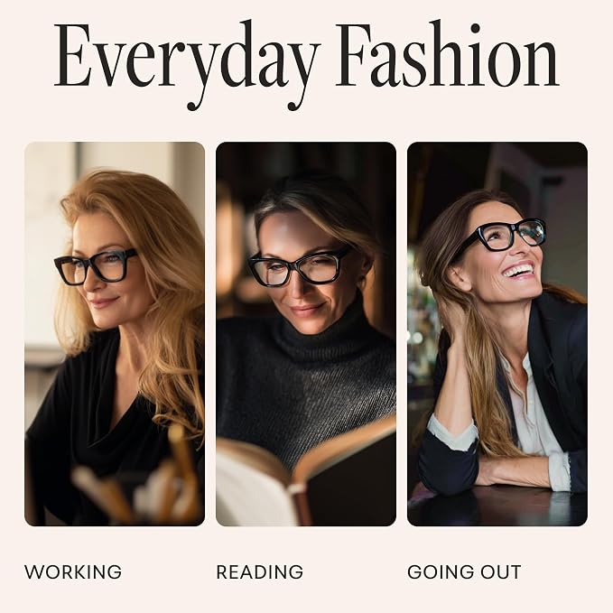 CCVOO 3.25 Style Reading Glasses for Women, Stylish Eyeglasses, Blue Light Readers for Women, Cheaters, (A1 Mix)