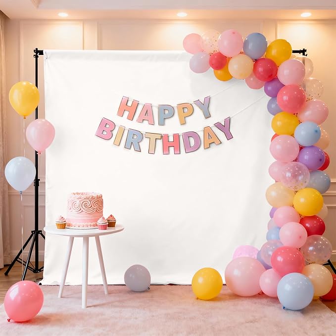Ivory Photo Backdrop for Photoshoot 5x7ft, Zoom Meeting Photography Backdrop Studio Shooting Props