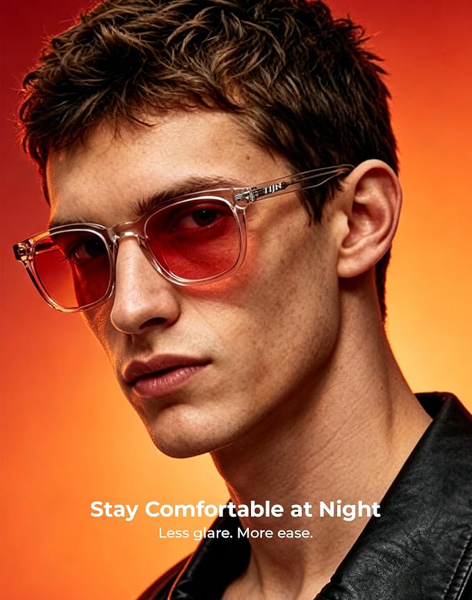 TIJN Premuim Blue Light Blocking Glasses for Women Men Square Frame Nerd Eyeglasses Anti Blue Ray Computer Screen Glasses
