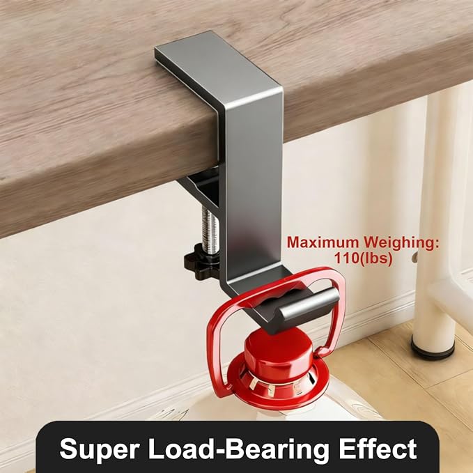 Headphone Stand - Aluminum Alloy Headphone Holder, Under Headset Stand for Desk Fit for PC Gaming Headset Hanger Hook Suitable for Office, Computer, Student Class Desk, Handmade Creator Table (Grey)