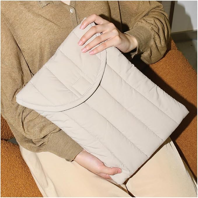 Puffy Laptop Sleeve 15-16 Inch Grey, Protective Carrying Case for Men and Women, Cute Case Bag Compatible with 15 Inch and 16 Inch Laptops, for MacBook Air M2 M1, Asus/Dell Xps/Lenovo in Cover