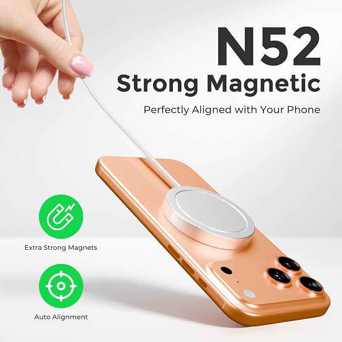 25W Magnetic Wireless Charger: Qi2.2 Qi2 Fast Charging Pad for iPhone 17 16 15 14 13 12 Pro Max, Samsung Galaxy S26 S25, Google Pixel 10, AirPods-Slim Portable for Travel Bedside Office-White 2 Pack